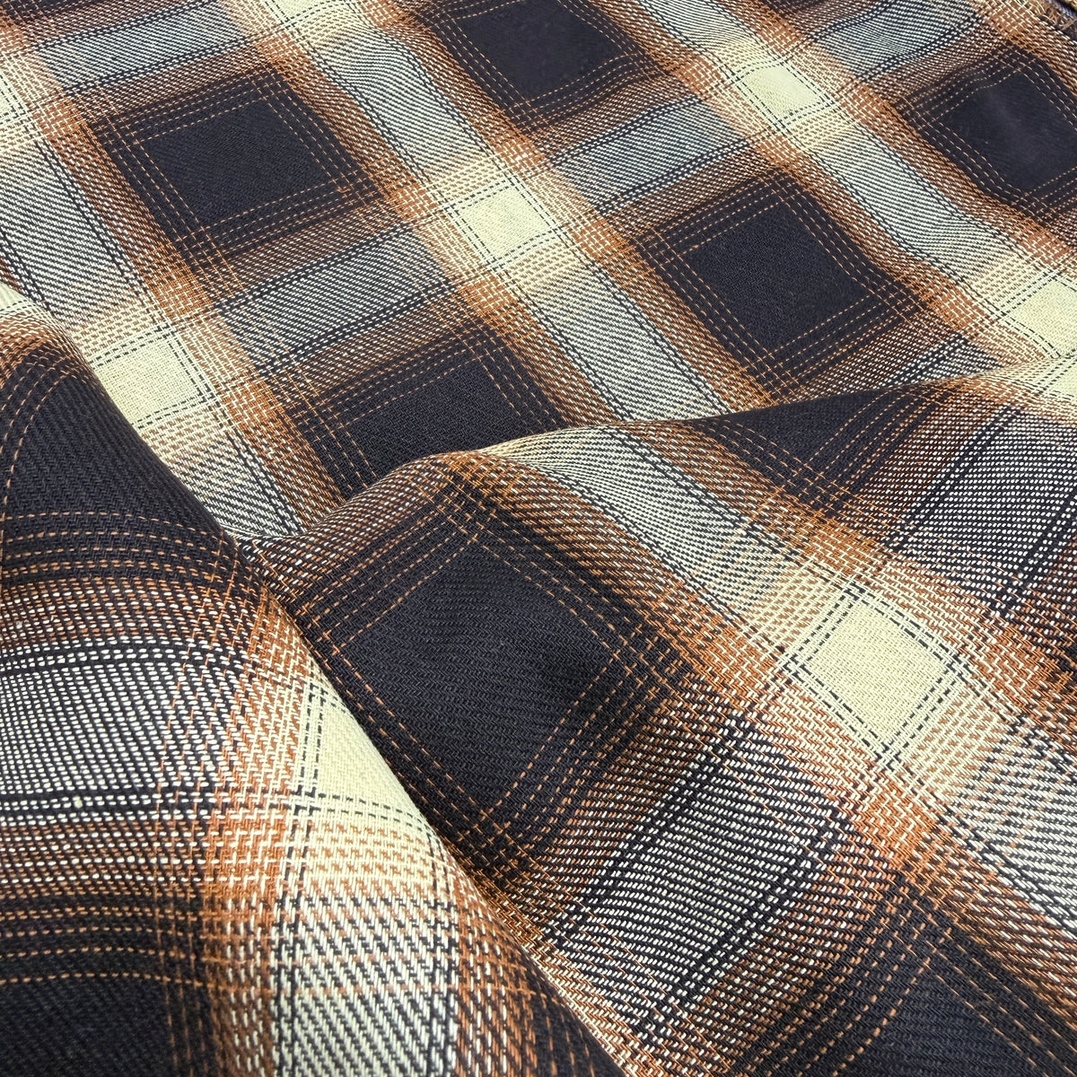 Shirt Weight Plaid Flannel - Brown/Cream/Rust (Deadstock)