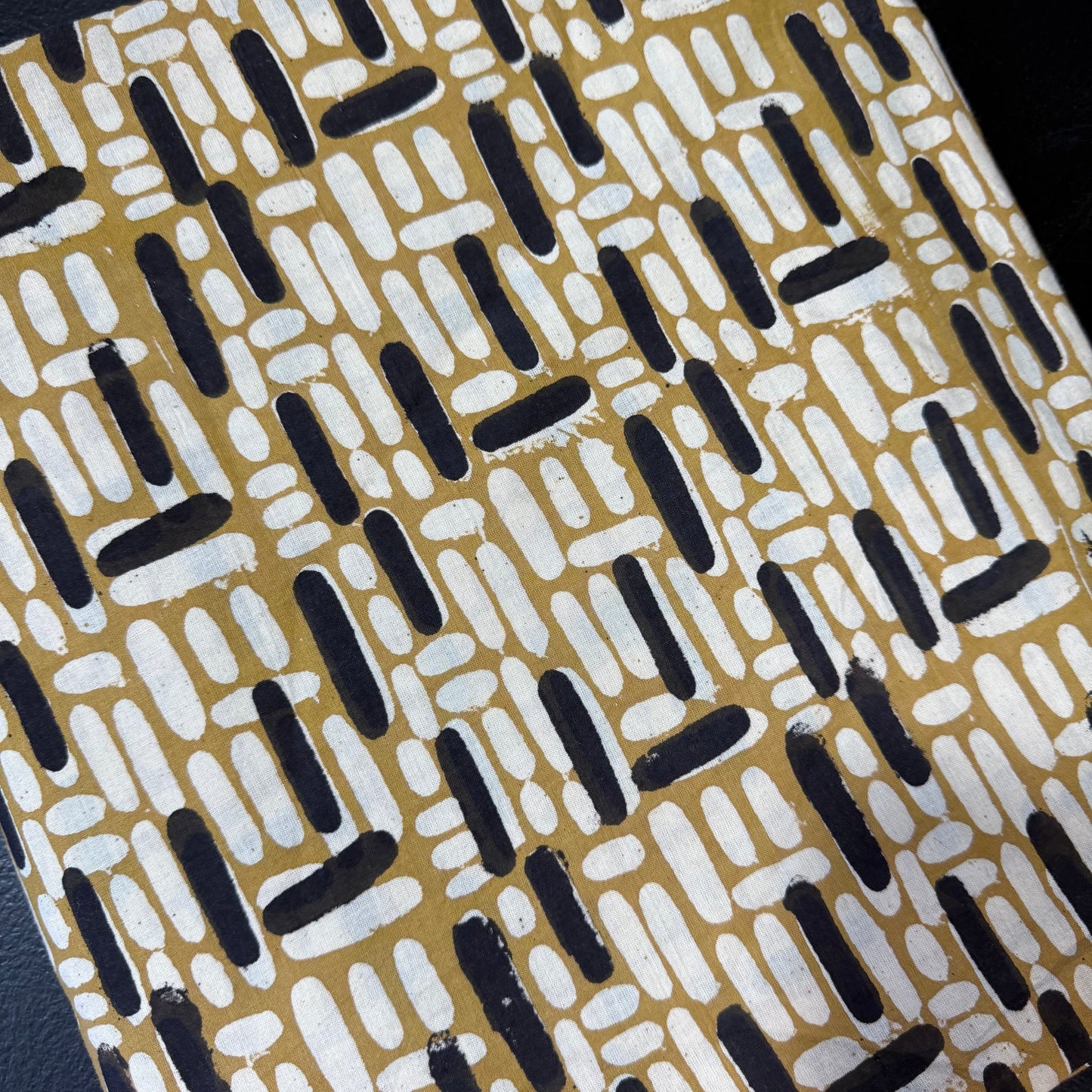 Stone Path Ochre - Bagru Indian Cotton Block Print