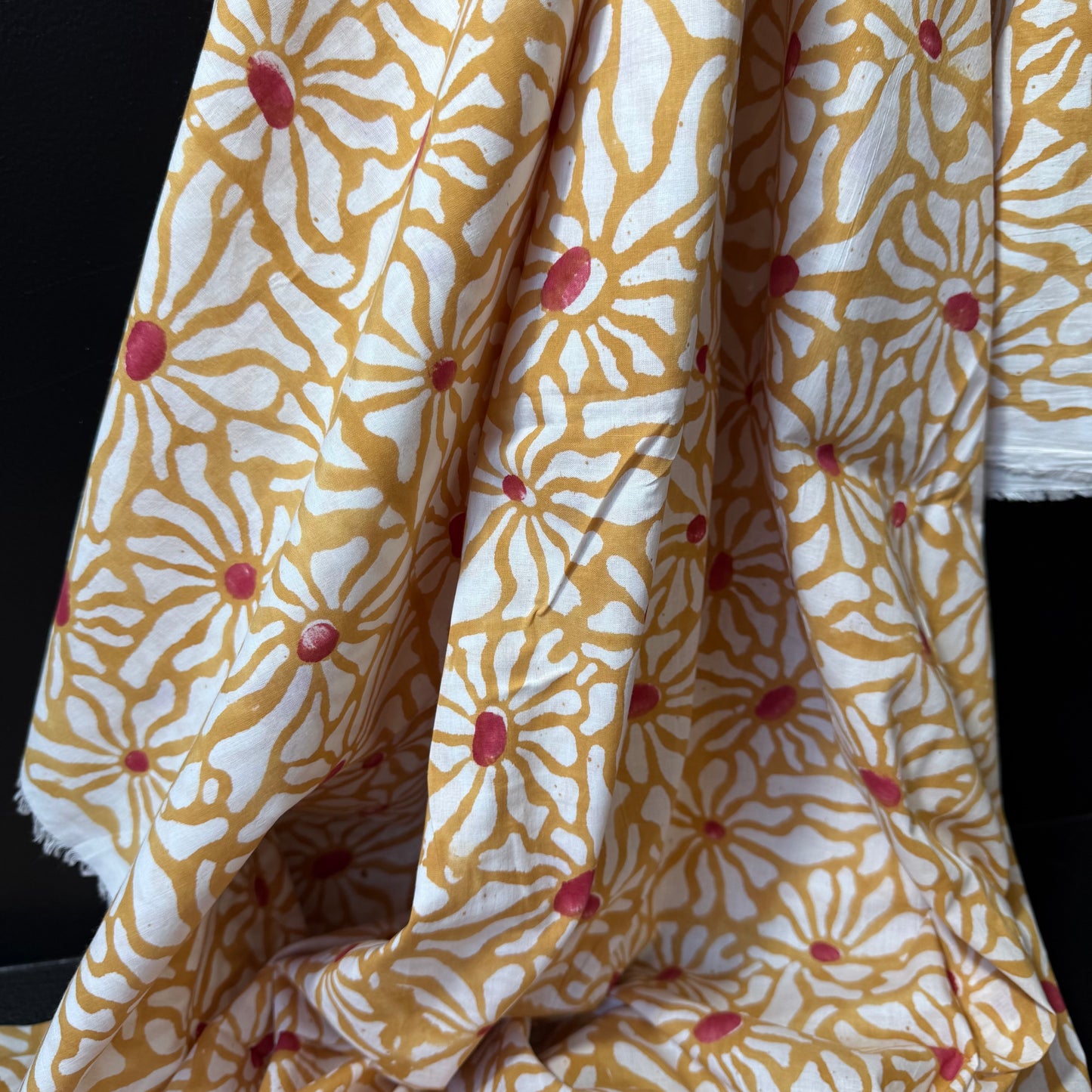 Daisy Whirl - Bagru Indian Cotton Block Print