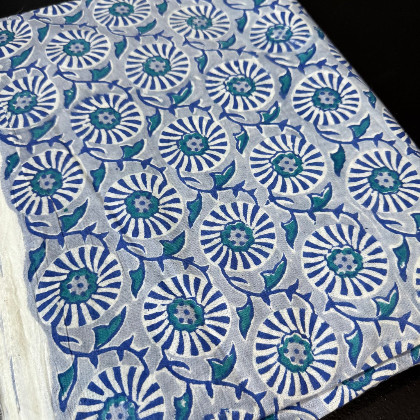 Indigo Petals - Bagru Indian Cotton Block Print