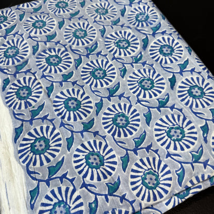 Indigo Petals - Bagru Indian Cotton Block Print