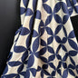 Navy Orbit (beige and navy blue) - Bagru Indian Cotton Screen Print