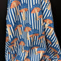 Mushroom Grove Stripe Blue - Bagru Indian Cotton Screen Print