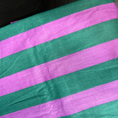 Bold Lines Dark Teal/Violet  - Bagru Indian Cotton Screen Print