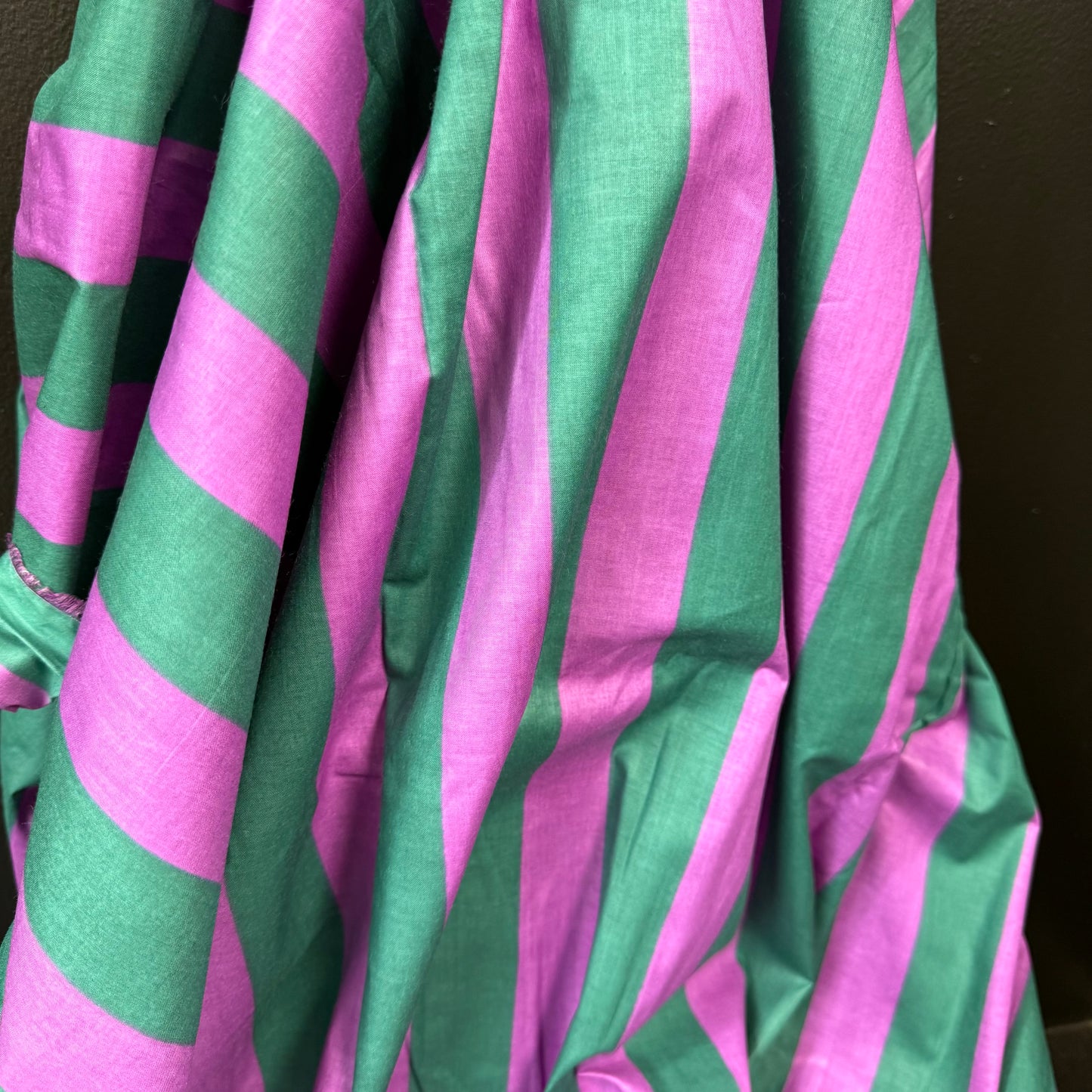 Bold Lines Dark Teal/Violet  - Bagru Indian Cotton Screen Print