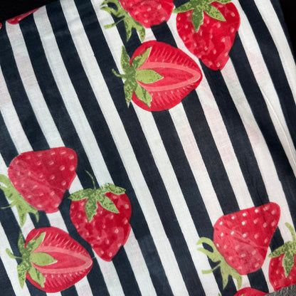 Berry Fresh Deepest Navy - Bagru Indian Cotton Screen Print