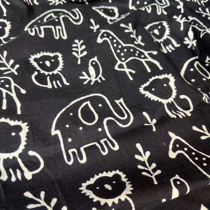 Jungle Doodles - Bagru Indian Cotton Screen Print