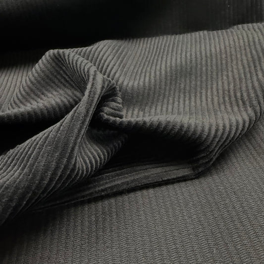 Organic Cotton 8 Wale Corduroy - Black
