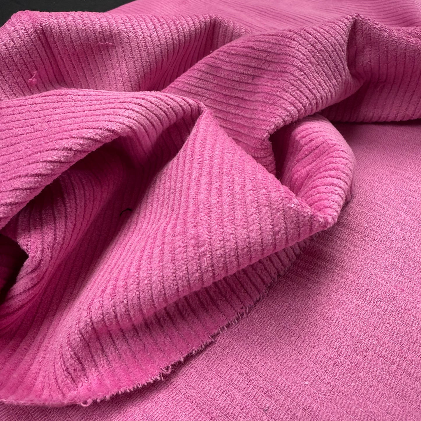 Organic Cotton 8 Wale Corduroy - Candy Pink