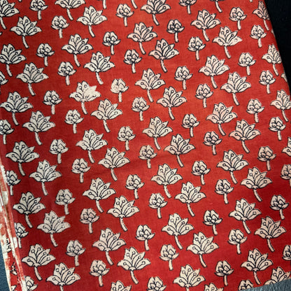 Rust Bloom Drop - Bagru Indian Cotton Block Print