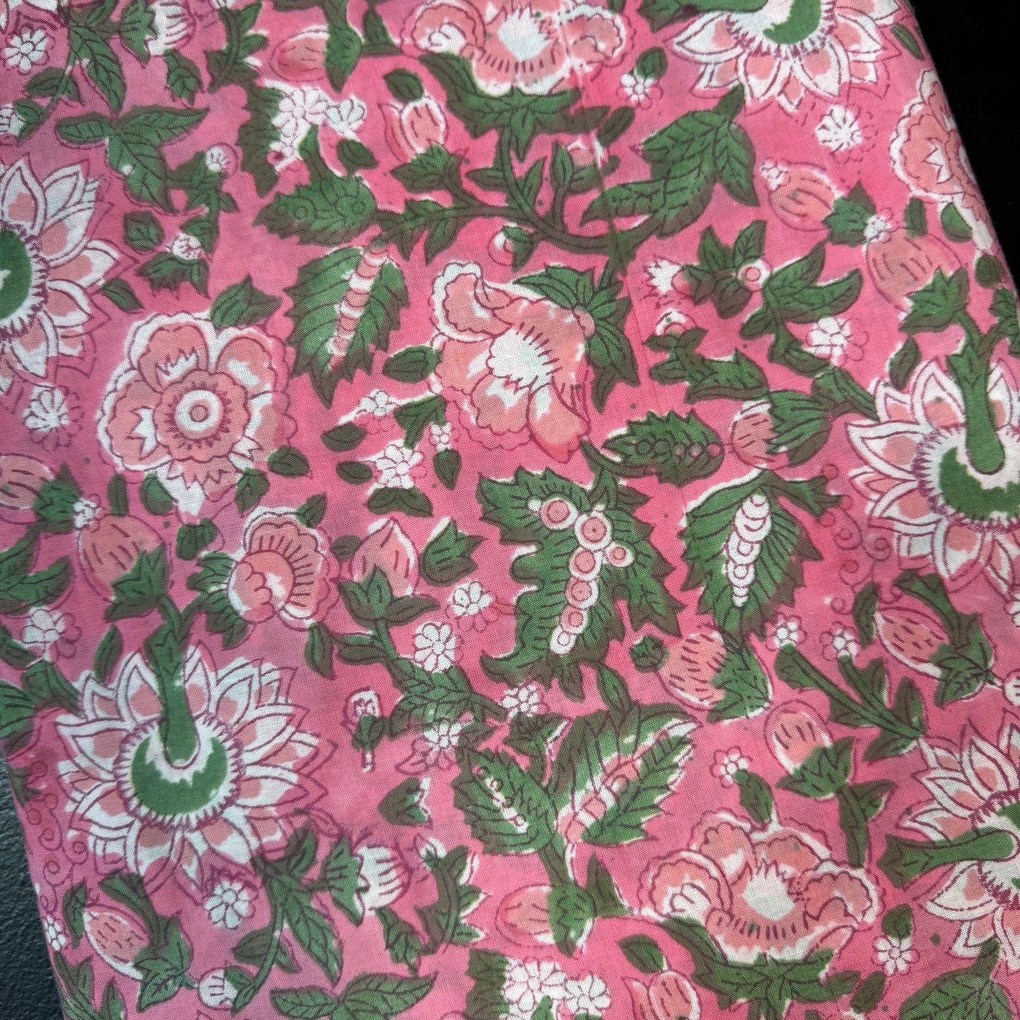 Folk Rose Trail - Bagru Indian Cotton Block Print