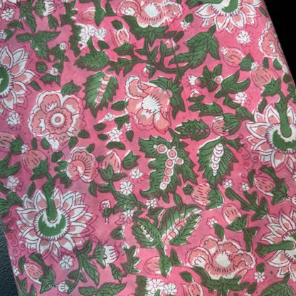 Folk Rose Trail - Bagru Indian Cotton Block Print