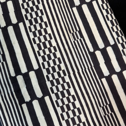 Harvest Lines Onyx - Bagru Indian Cotton Block Print