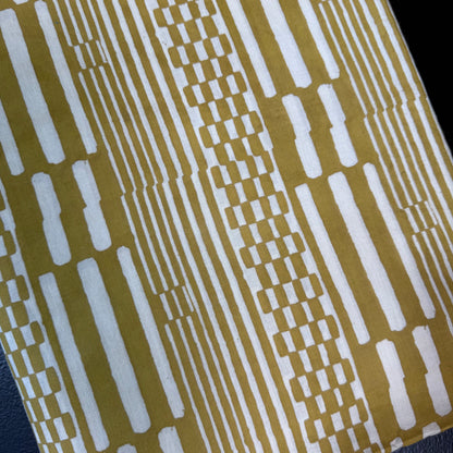 Harvest Lines Gold - Bagru Indian Cotton Block Print