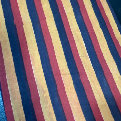 Bold Stirpes Brick Red/Cumin/Onyx - Bagru Indian Cotton Block Print