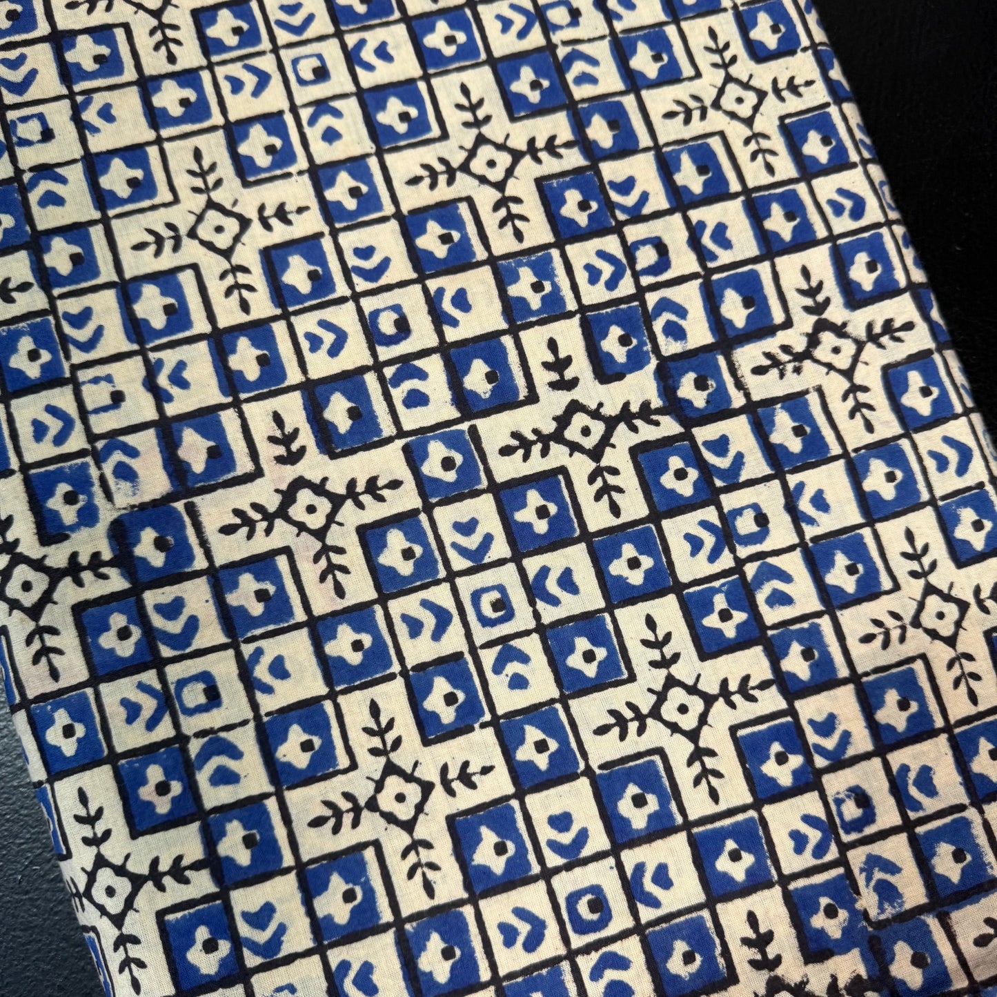 Indigo Mosaic - Bagru Indian Cotton Block Print