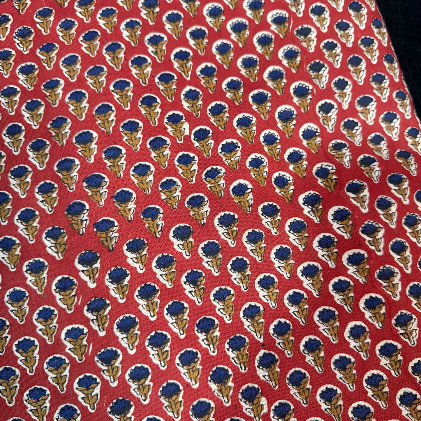 Indigo Bloom - Bagru Indian Cotton Block Print