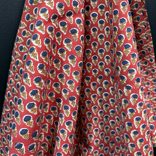 Indigo Bloom - Bagru Indian Cotton Block Print