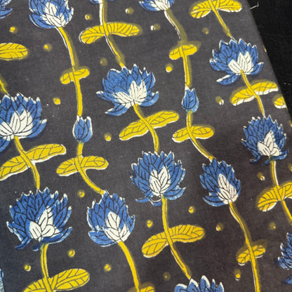 Twilight Bloom - Bagru Indian Cotton Block Print