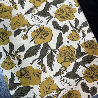 Olive Bloom - Bagru Indian Cotton Block Print