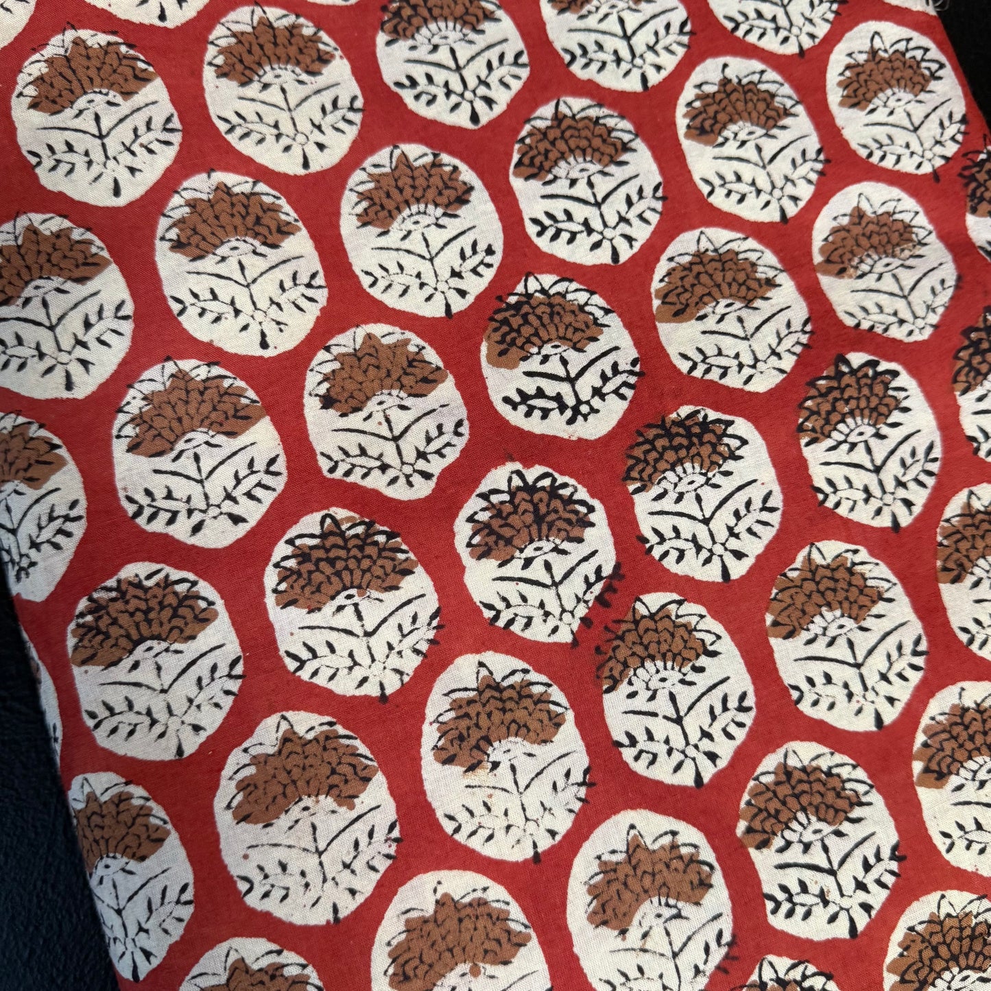 Rust Blossom Medallion - Bagru Indian Cotton Block Print