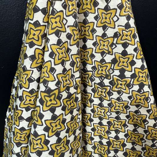 Marigold Matrix - Bagru Indian Cotton Block Print