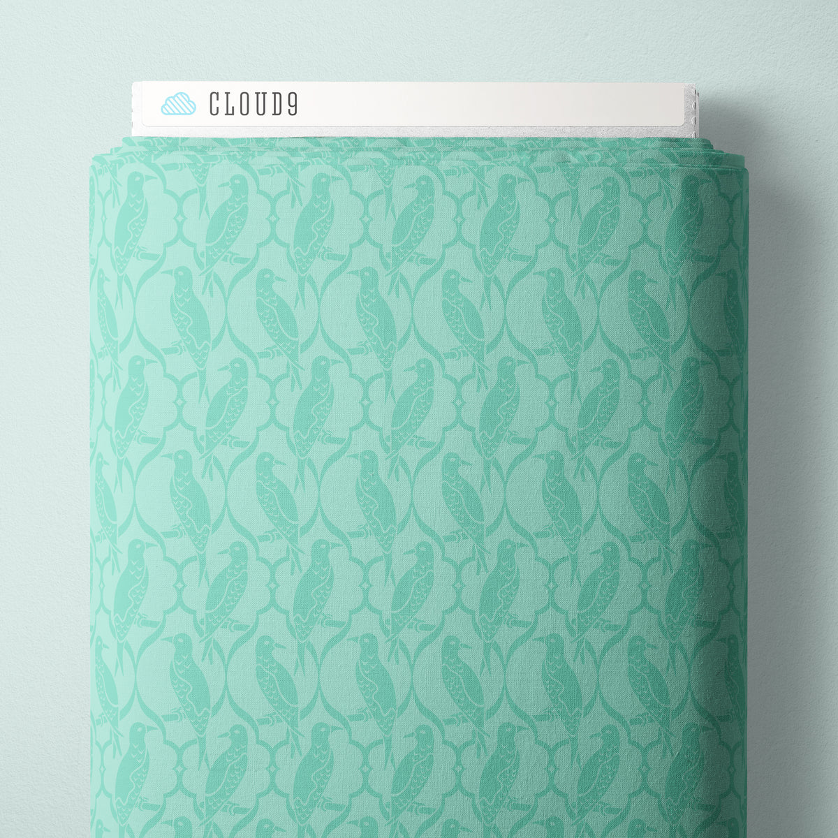 Birds Of A Feather - Turquoise - Paint-By-Number Garden Party - Elle Crée - Cloud 9 Fabrics - Poplin