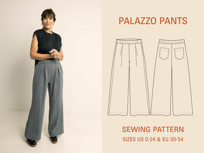 Palazzo Pants Paper Pattern - Wardrobe by Me