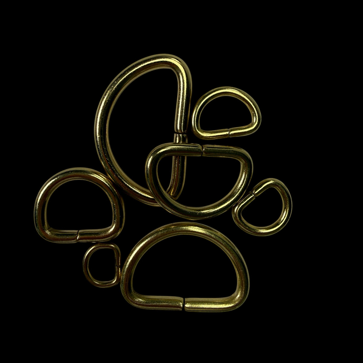 D-Ring - Solid Brass - 4 pack - 10mm-38mm