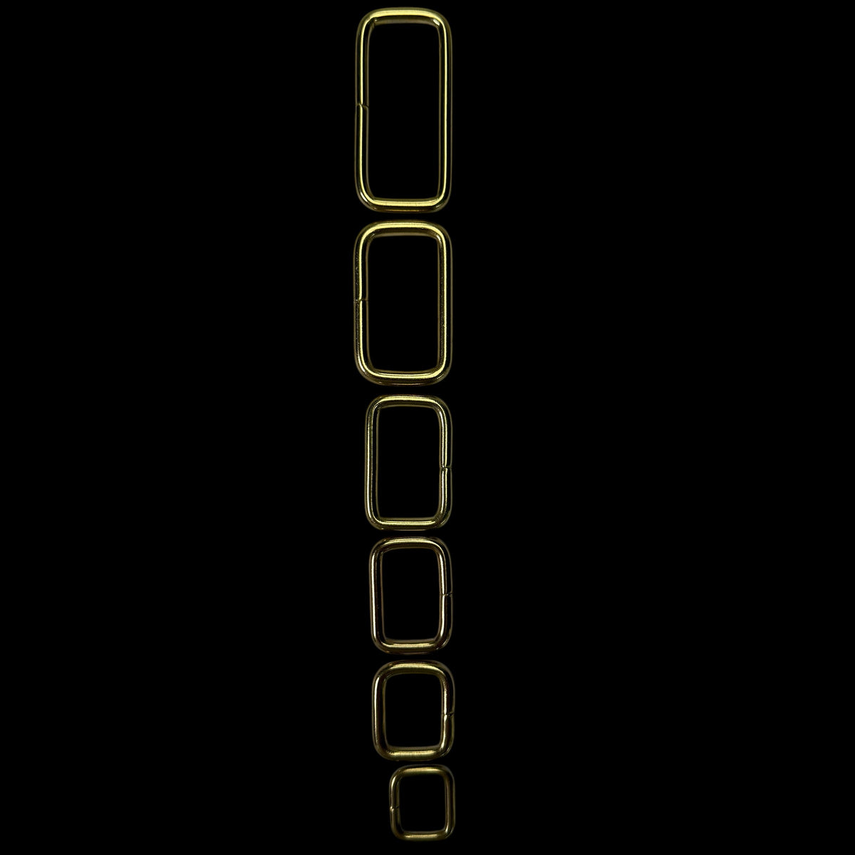 Rectangle Ring - Solid Brass - 4 pack - 16mm-51mm