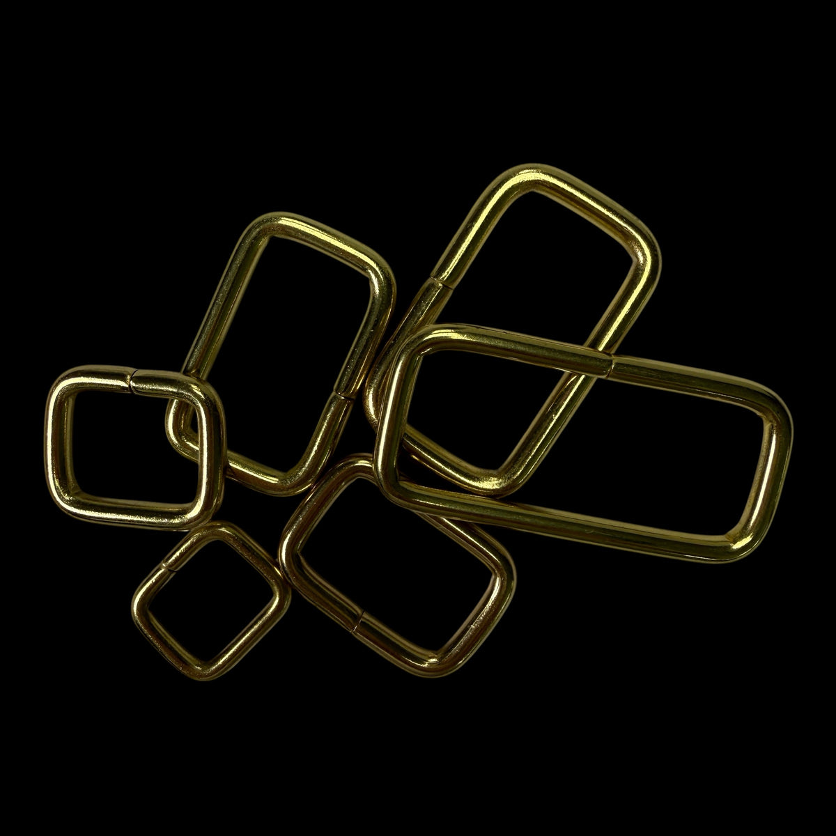 Rectangle Ring - Solid Brass - 4 pack - 16mm-51mm