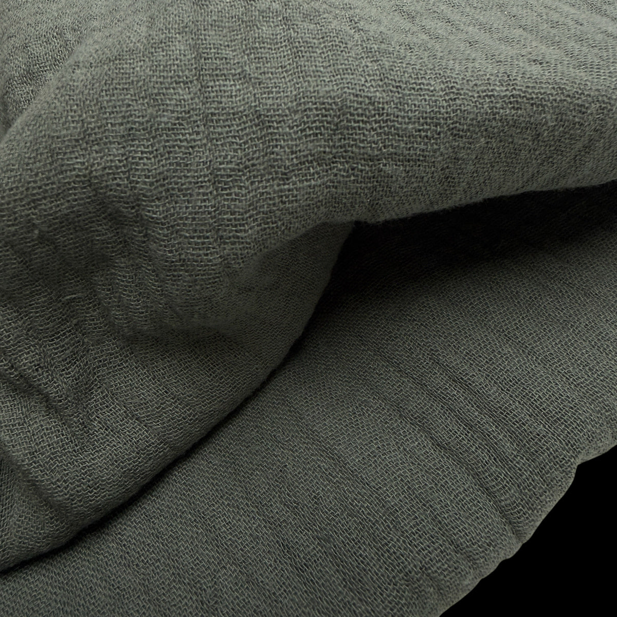Organic Cotton Double Gauze - 120 GSM - Graphite Sage