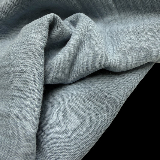 Organic Cotton Double Gauze - 120 GSM - Dusty Blue