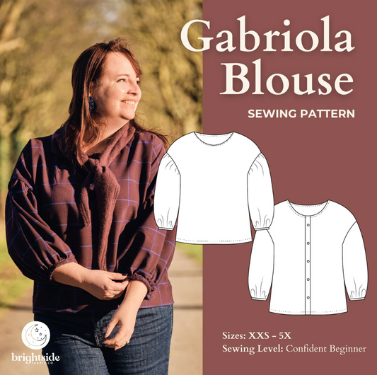 Gabriola Blouse Sewing PDF Pattern - Brightside Fabric Co.