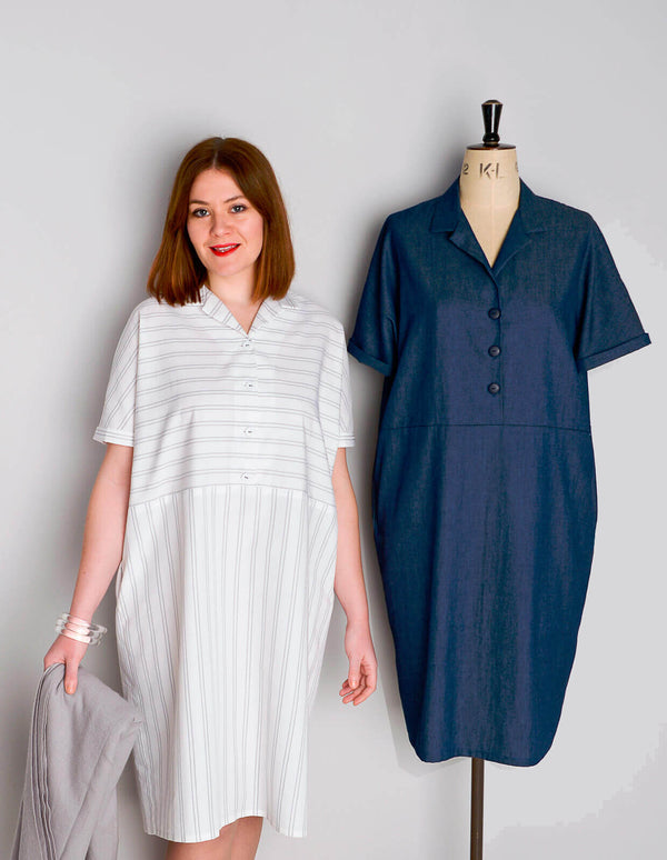 The Flip Collar Shirt Dress  - PDF Pattern - The Makers Atelier