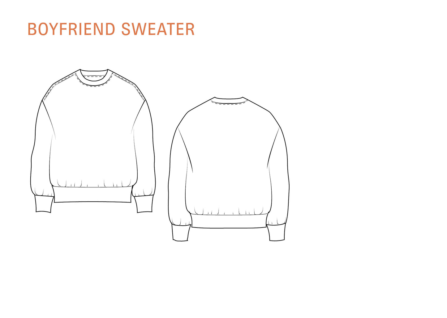 Boyfriend Sweater Paper Pattern - Wardrobe by Me