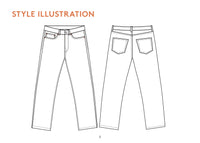 Five Pocket Jeans Mens Paper Pattern - Wardrobe by Me