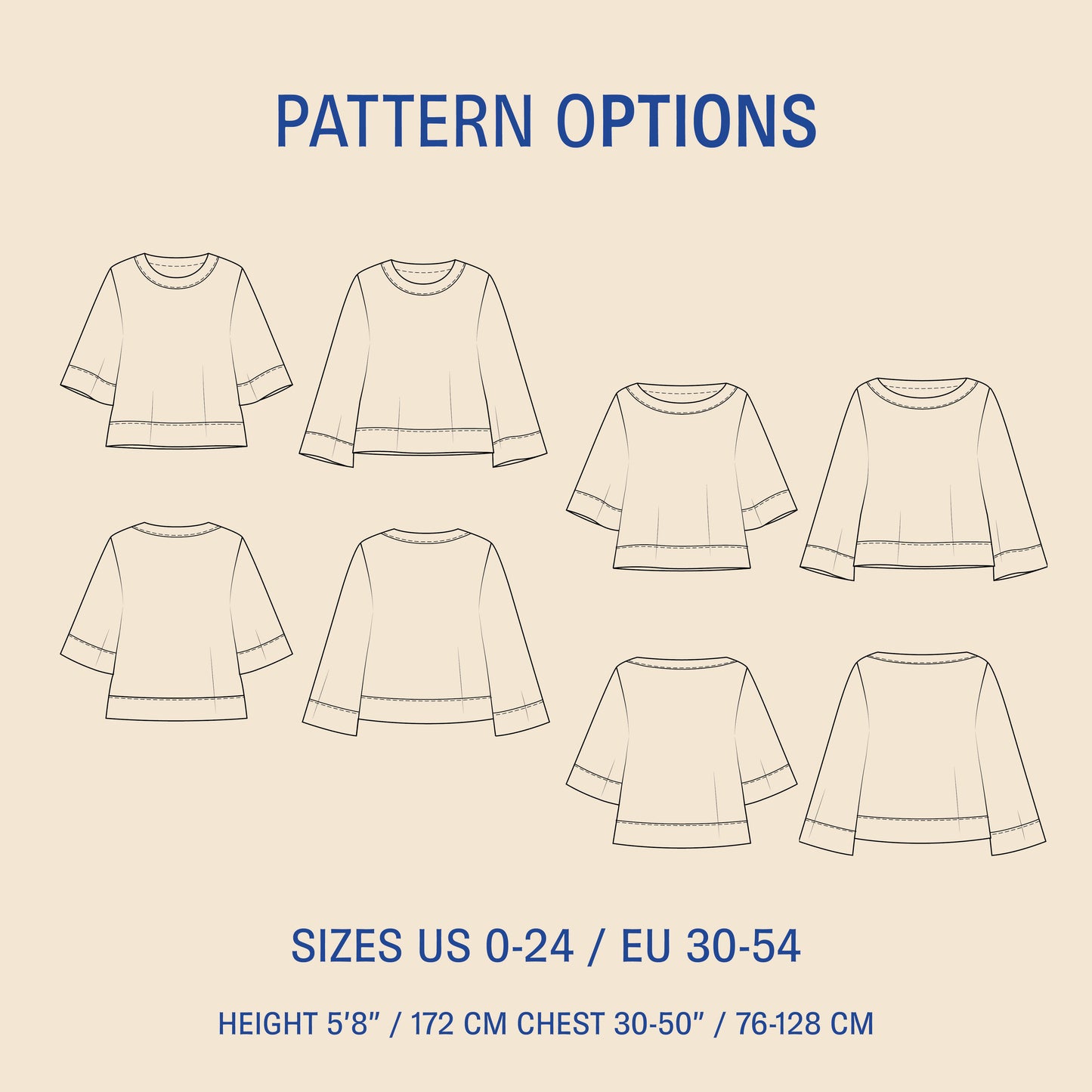 Silke Blouse Womens Paper Pattern - Wardrobe by Me