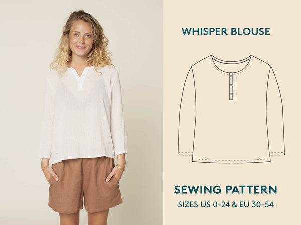 Whisper Blouse Womens Paper Pattern - Wardrobe by Me