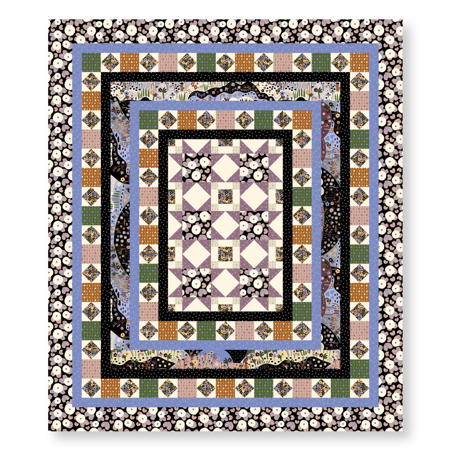 Firefly Twilight - Grape - Firefly Moon - Leah Duncan - Cloud 9 Fabrics - Poplin