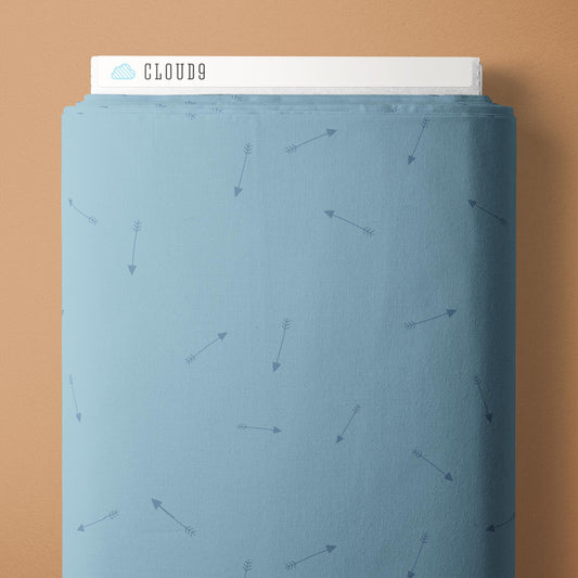 Aim High - Blue - Backwoods and Boots - Softly Studio - Cloud 9 Fabrics - Poplin - Simplifi Fabric