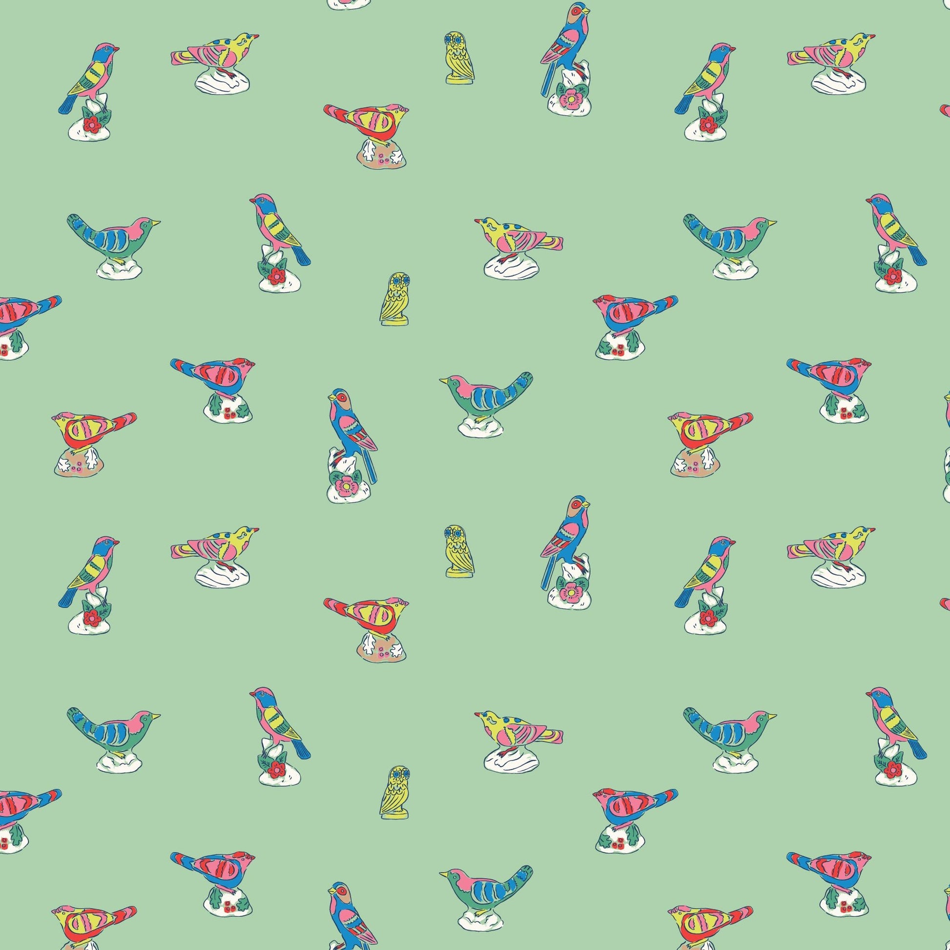 Antique Birds - Nice Nice - Emily Taylor - Cloud 9 Fabrics - Poplin - Simplifi Fabric