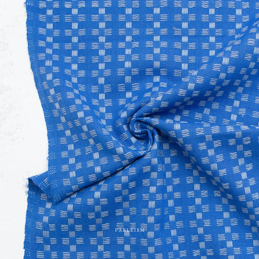 Basketweave - Bright Blue - Fine & Dandy - Fableism Supply Co. - Simplifi Fabric