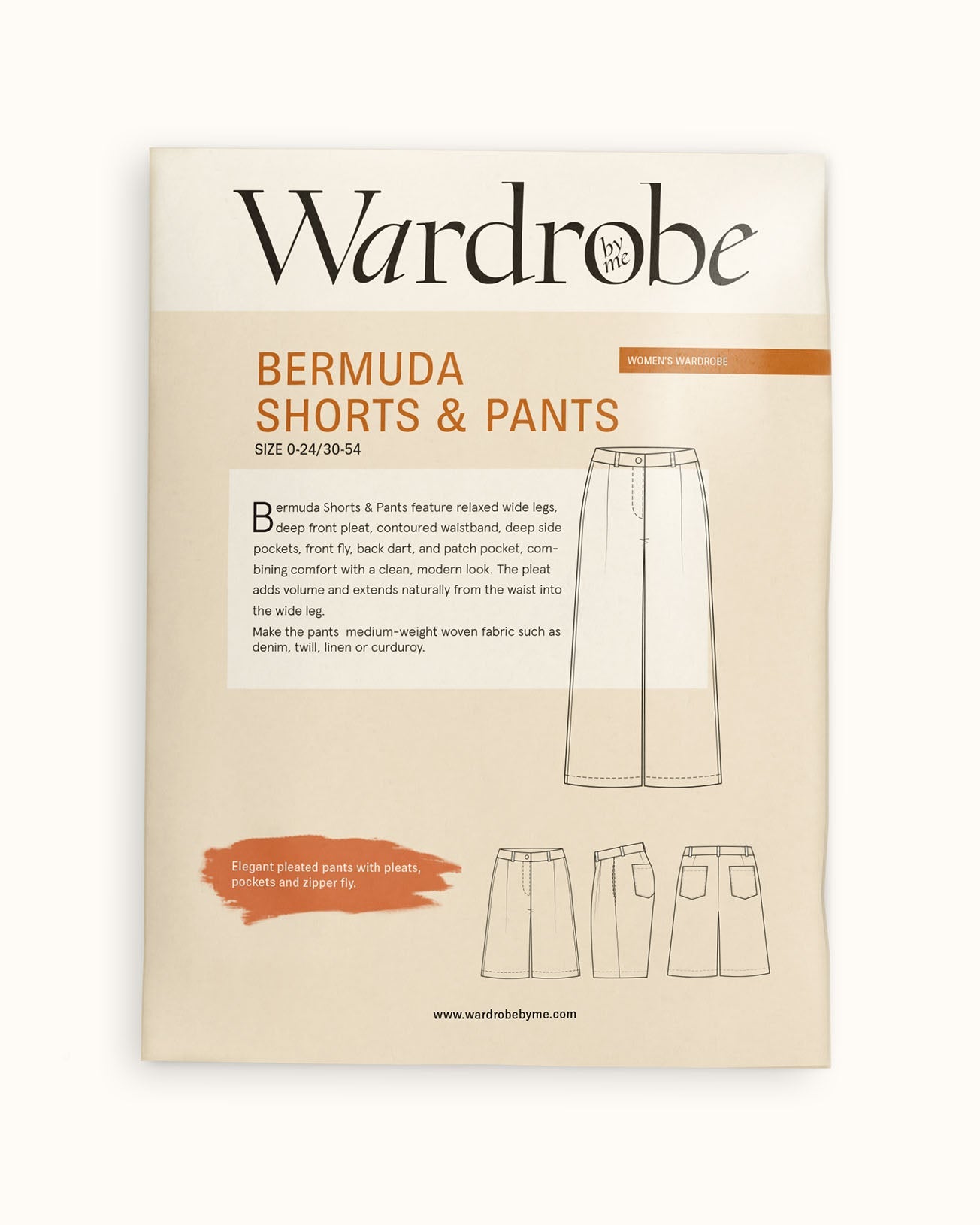 Bermuda Pants & Shorts Womens Paper Pattern - Wardrobe by Me - Simplifi Fabric
