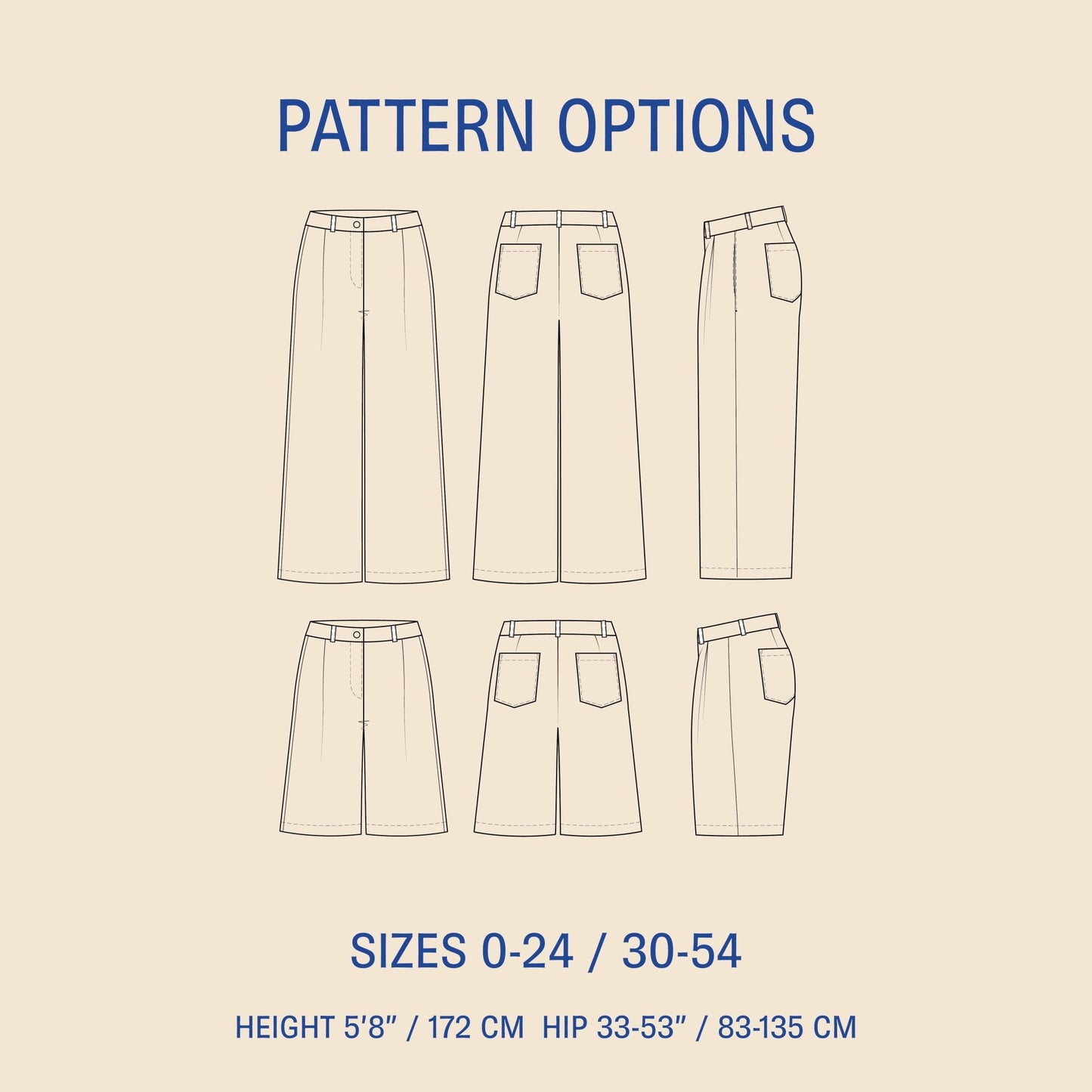 Bermuda Pants & Shorts Womens Paper Pattern - Wardrobe by Me - Simplifi Fabric