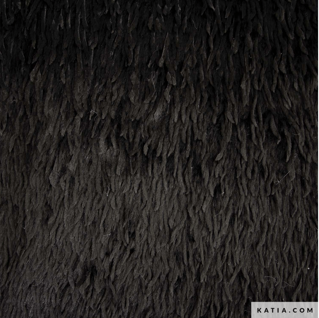 Black Feather Hair Vegan Faux Fur - Katia - Simplifi Fabric