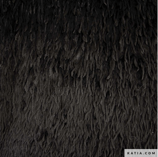 Black Feather Hair Vegan Faux Fur - Katia - Simplifi Fabric