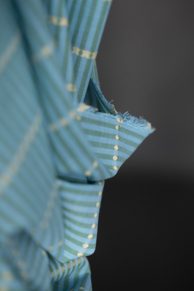 Blue/Green Lumiere Indian Striped Cotton - Merchant & Mills - Simplifi Fabric