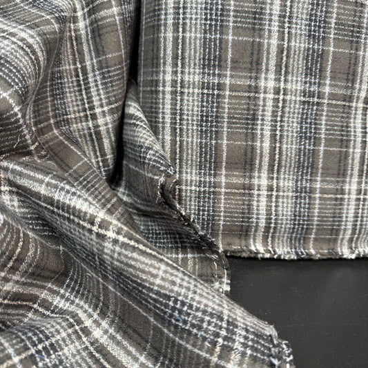 Brown/Black Plaid Flannel - Deadstock - Simplifi Fabric