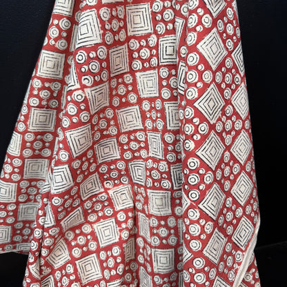 Cedar Block - Burnt Sienna - Bagru Indian Cotton Block Print